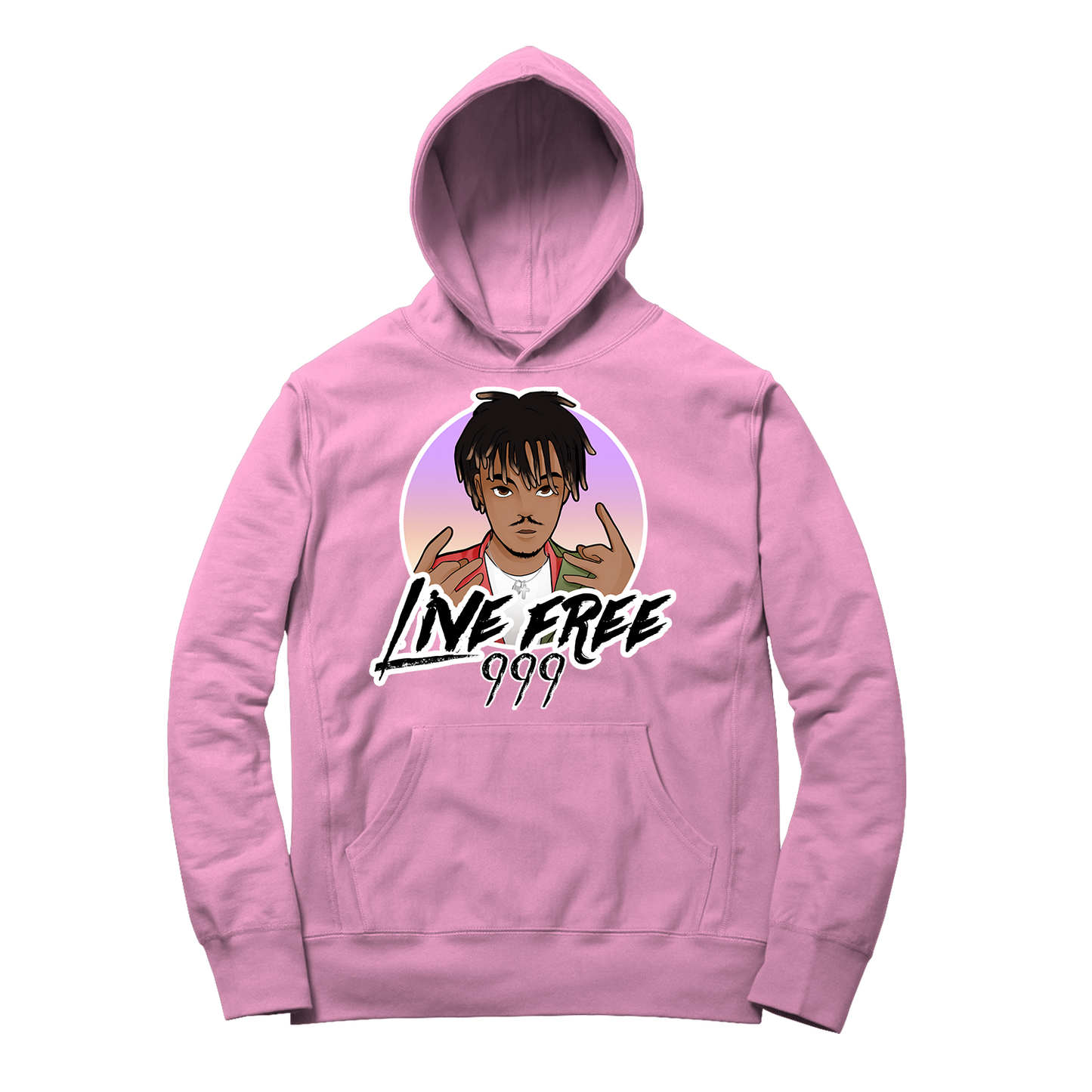 Live Free 999 Hoodie in Pink