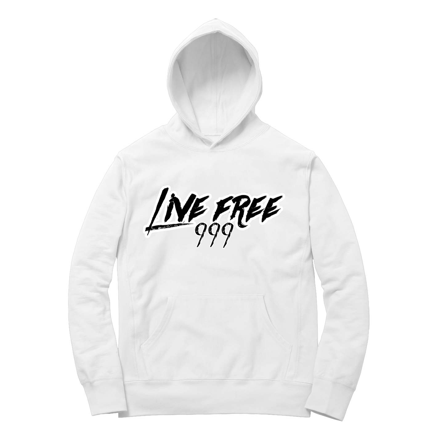 Live Free Logo Hoodie in White