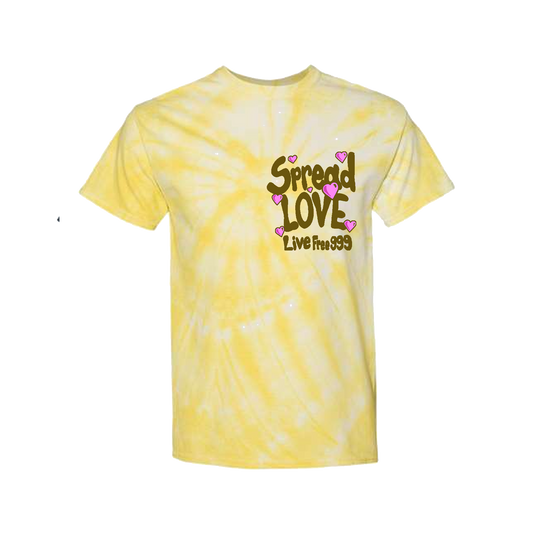Spread Love Yellow Dye Tee