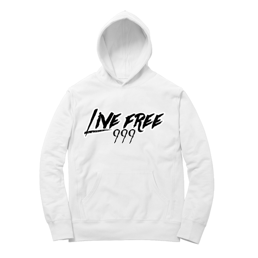 Live Free Logo Hoodie in White